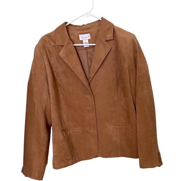 Studio Works Womens Size 16 Brown Blazer Jacket Cowgirl Rodeo Western Ranch - Picture 1 of 11